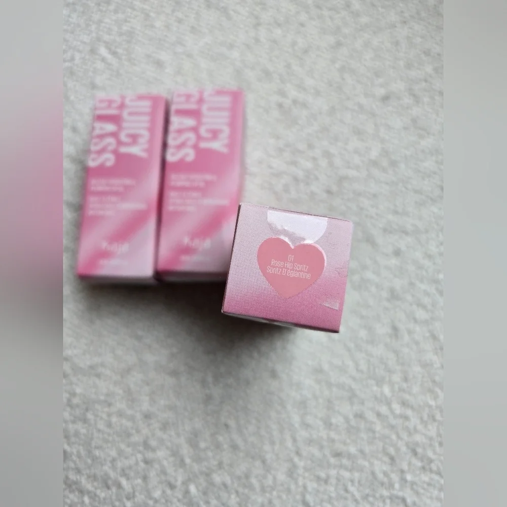 NEW! Kaja Juicy Glass Lip Gloss, Rose Hip Spritz- Rose Pink, .13oz, BUNDLE OF 3!